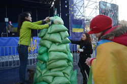 На Євромайдані у Львові встановили «йолку» з «бімбою» (ФОТО)