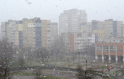 Посеред весни у Львові випав сніг (ФОТО)