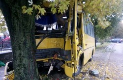ДТП у Львові: автобус в'їхав у дерево, пасажири шпиталізовані (ФОТО)