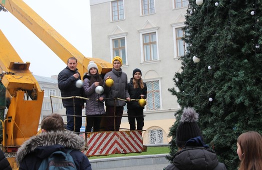 В Дрогобичі уже встановили і прикрашають головну ялинку міста (ФОТО)