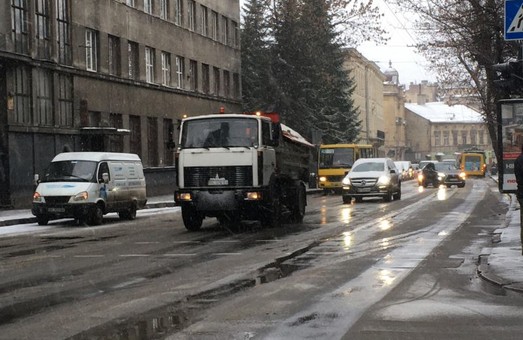 На дорогах Львівщини зі снігом і ожеледицею веде боротьбу майже 100 одиниць спецтехніки