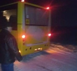 У п’ятницю біля Радехова на Львівщині рятувальники визволяли автобус із снігового полону